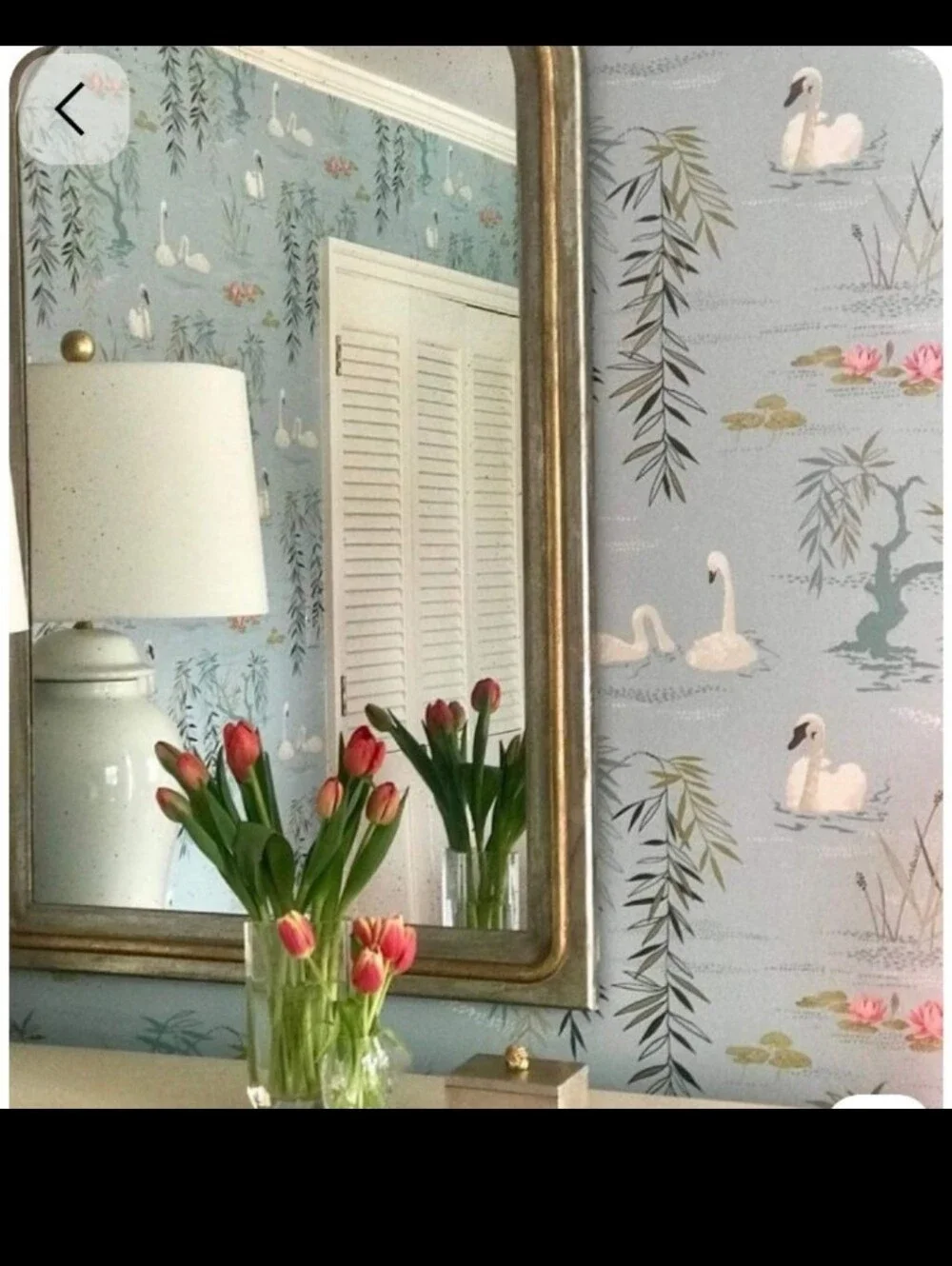 Nina Cambell 'Swan Lake' Print Luxury Wallpaper